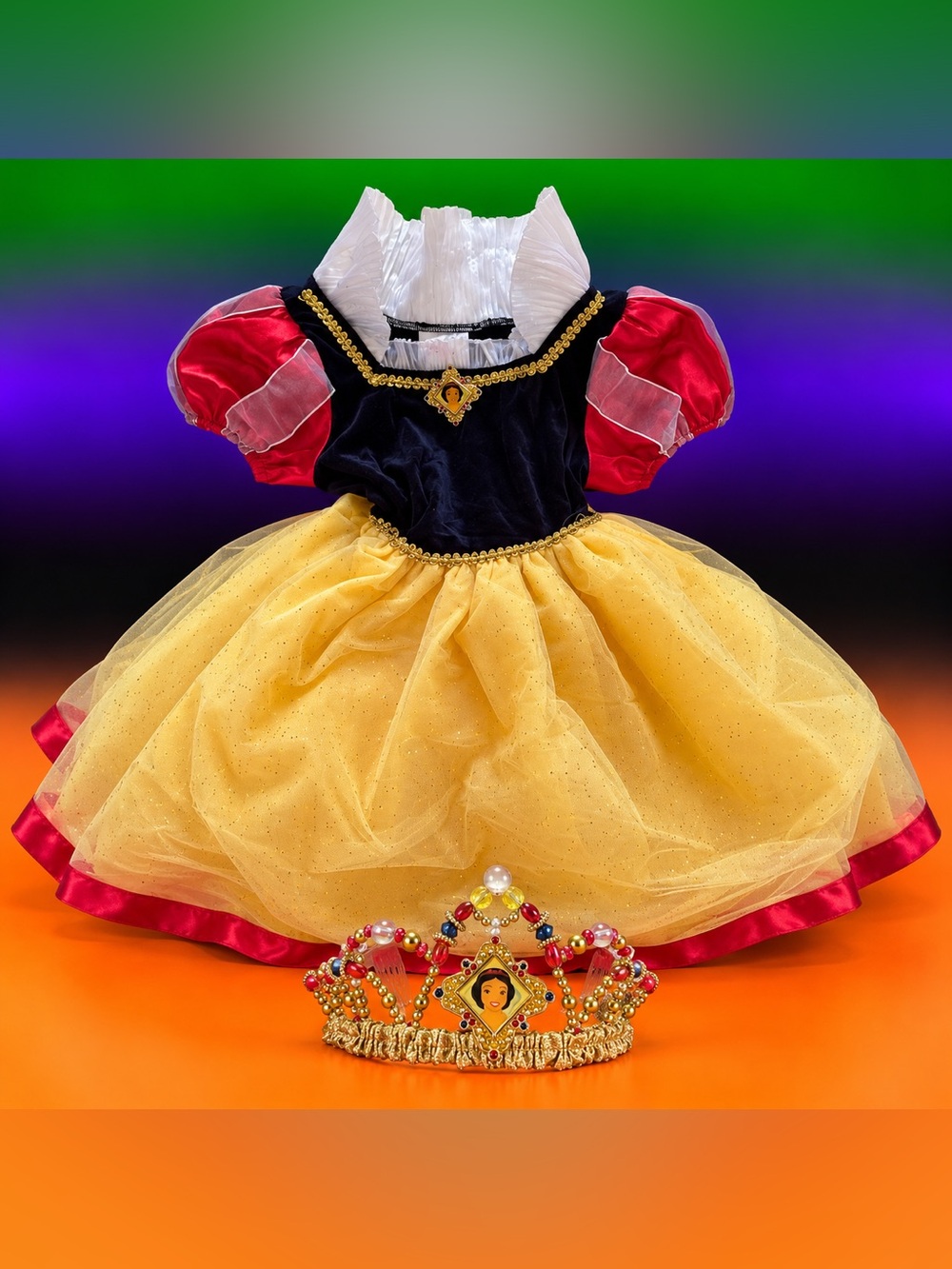 Vtg Disney👑Princess Snow White Dress with Crown Costume